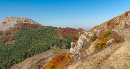 Beautiful landscape at autumn season near Demerdzhi mountain, Crimea, Ukraine