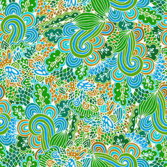 Vector flower pattern. Seamless botanic texture.