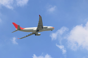 commerce air plane flying into the sky