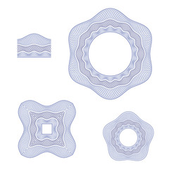 Guilloche decorative elements and a linear pattern for use as a Pattern brush. For certificate, voucher, banknote, money design, currency, note, check, ticket, reward etc.