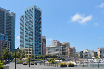 Fototapeta na wymiar Downtown modern Beirut – new marina and hotel development