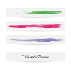 Watercolor brush lines. Vector brush strokes.