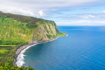 Fototapeta na wymiar Amazing view in Waipio Valley, Big Island, Hawaii, Usa