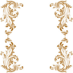 Vintage border frame engraving with retro ornament pattern in antique baroque style decorative design. Vector.