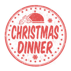 Christmas dinner sign or stamp