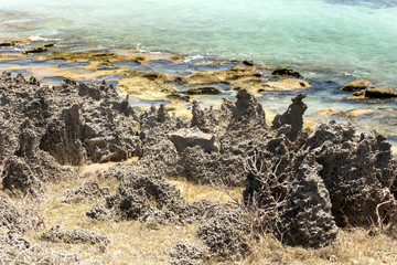 Amoronia orange eroded coast, north of Madagascar