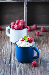 Russian cottage cheese with raspberry