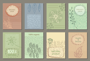 Fototapeta na wymiar Vector set of eco nature labels or business card templates.