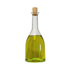 Olive oil bottle on white (includes clipping path)