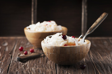 Traditional russian sour cabbage