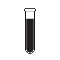 Simple flat test-tube icon, grayscale on white background