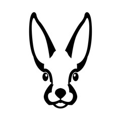 hare head face  vector illustration style Flat 