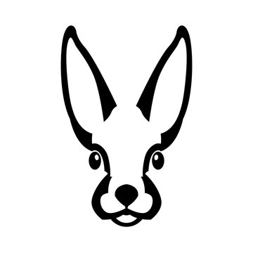 hare head face  vector illustration style Flat 