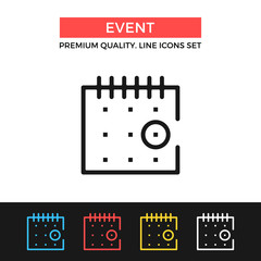 Vector event icon. Thin line icon