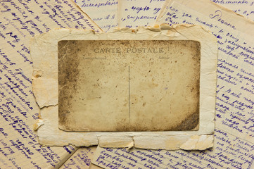 Vintage postcard and letters