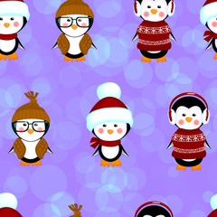 penguins seamless pattern clothes christmas