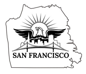 San Francisco map. California. San Francisco. USA. Oakland Bay Bridge. San Francisco-Oakland Bay Bridge. San Francisco Business Center