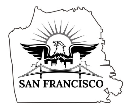 San Francisco map. California. San Francisco. USA. Oakland Bay Bridge. San Francisco-Oakland Bay Bridge. San Francisco Business Center