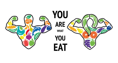 Healthy lifestyle. Sports nutrition. Athlete food, healthy people. Diet, protein food. Sport, bodybuilder. You ere what you eat.