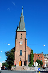 St Olav domkirke the Catholic cathedral church Sentrum central in Oslo, Norway.