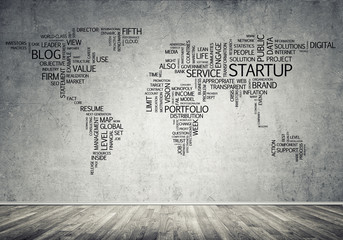 Obraz premium World map in typography