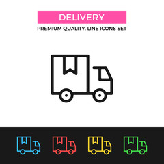 Vector delivery icon. Thin line icon