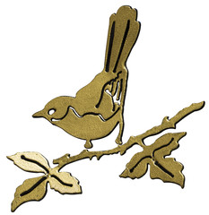 forging, Wrought iron, sparrow on  branch.