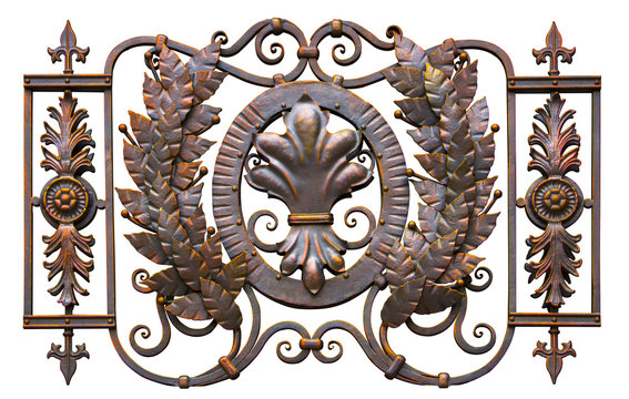 Forged flower decorative element gates Hammered gates.