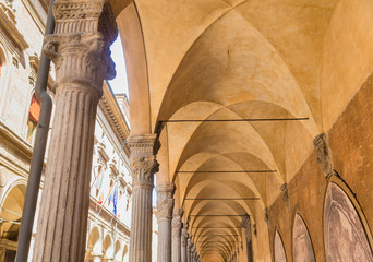 Arcade Palazzo Poggi.  Bologna, Italy
