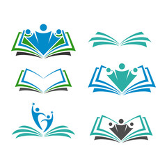 set of vector logo education school books