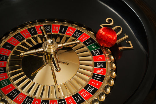New Year ball on the roulette wheel