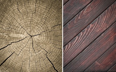 Fototapeta premium Wood texture. Lining boards wall. Wooden background. pattern. Showing growth rings. set