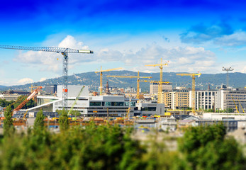 Fototapeta na wymiar Oslo city cityscape background