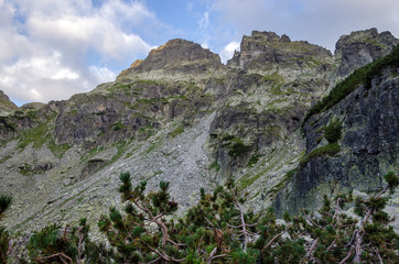 Steep slopes and rock slides at Rila mountain, Bulgaria