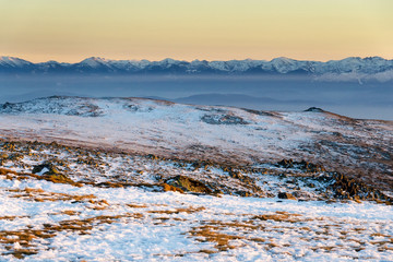 Wintry sunset in Vitosha mountain, Bulgaria