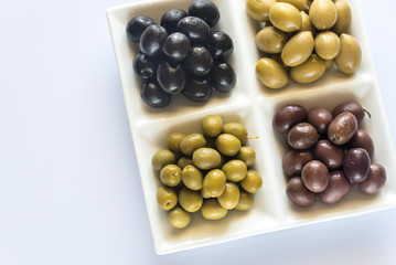 Assortment of olives: top view