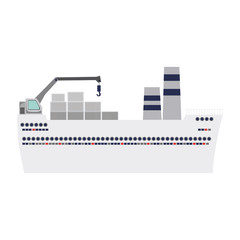 tanker cargo ship with containers vector illustration