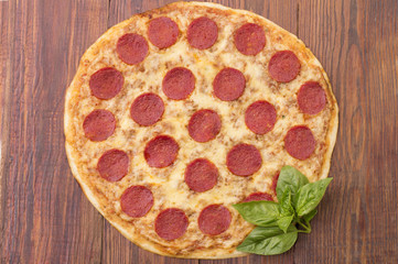 Pepperoni Pizza, isolated on white background