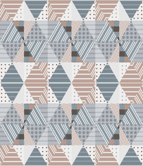 Ethnic seamless patchwork pattern. Geometric tribal ornament. 