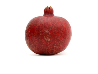 one pomegranate fruit isolated on white background
