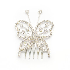 butterfly hairpin with diamonds