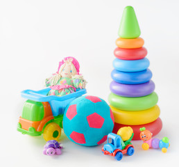 toys collection isolated on white background.