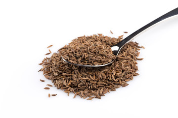Heap of dry caraway seeds