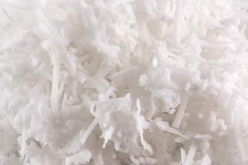 close up of coconut flakes