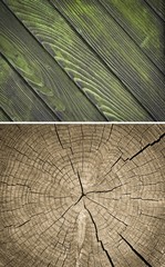 Fototapeta premium Wood texture. Lining boards wall. Wooden background. pattern. Showing growth rings. set