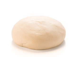 Ball of raw dough isolated on white background