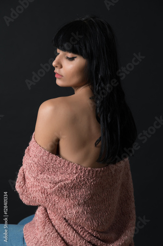 Brunette Mixed Race Hispanic Caucasian Girl With Long And Shiny