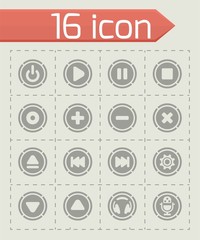 Vector Media buttons icon set