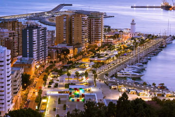 Cityscape of Malaga, Andalusia, Spain