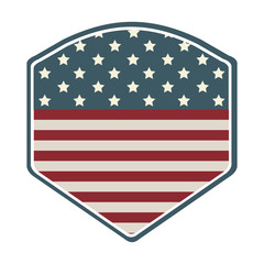 shield with american flag icon vector illustration